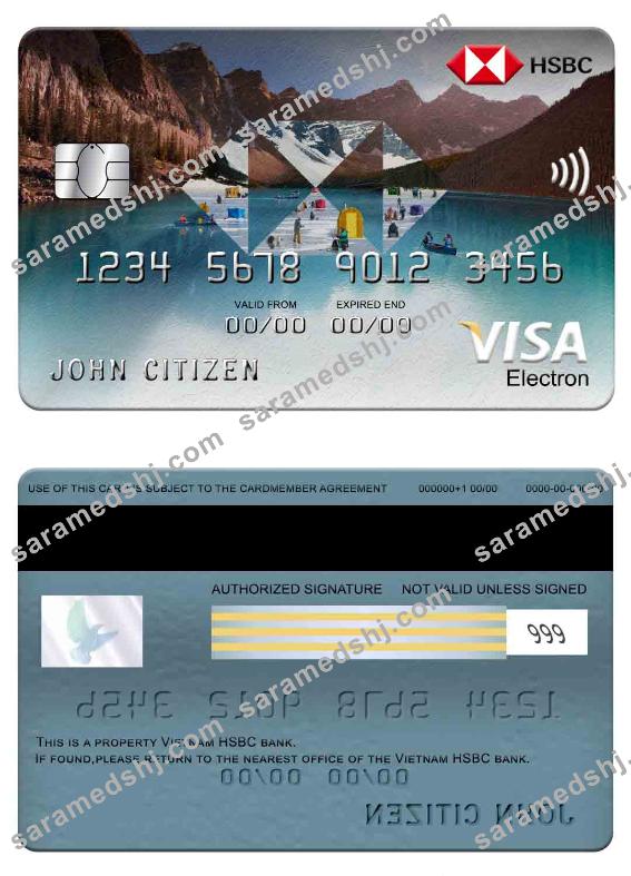 Vietnam HSBC bank visa electron card